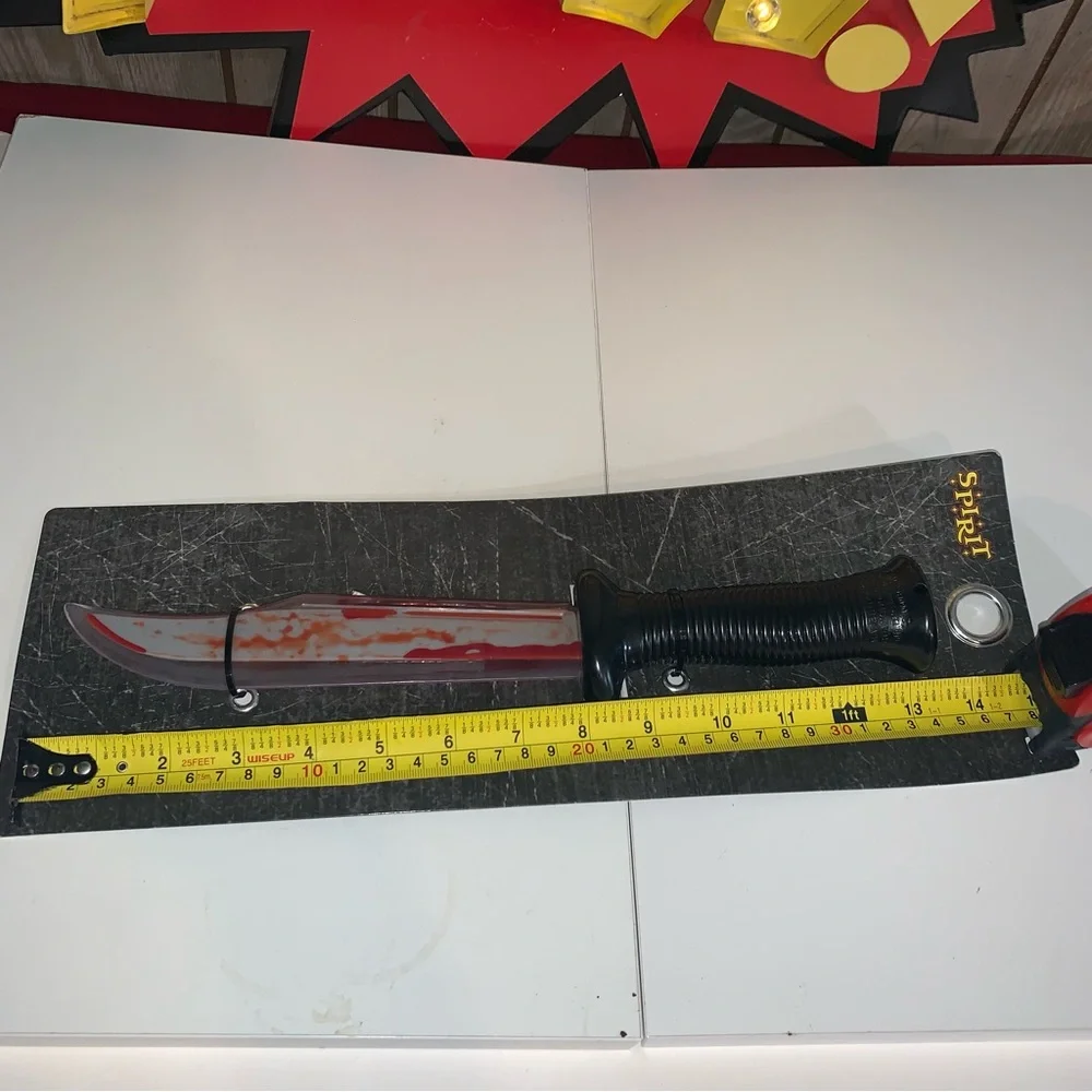 14” Bleeding Knife Blood Red Plastic Halloween Horror Prop; Toy; New Packaged
